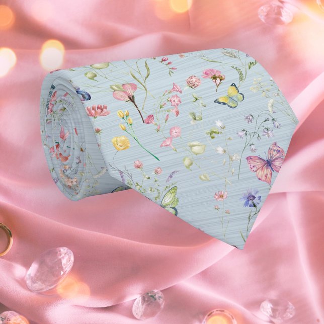 Etwas Blue Elegante Wildblume Necktie Krawatte (Von Creator hochgeladen)