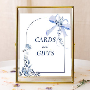 Etwas Blue Floral Bow Arch Cards & Gifts Poste Poster