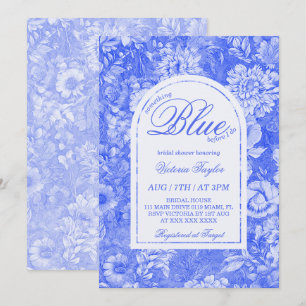 Etwas Blue Floral Brautparty Einladung
