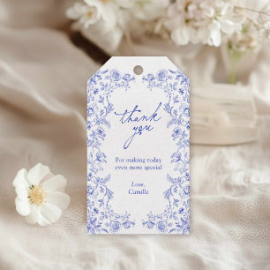 Etwas Blue Floral Brautparty Gefallen Geschenkanhänger
