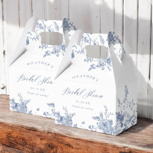 Etwas Blue Floral Brautparty Geschenkschachtel