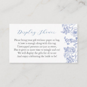 Etwas Blue Floral Bridal Display Dusche Begleitkarte