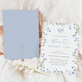 Etwas Blue Floral Bridal Dusche Einladung