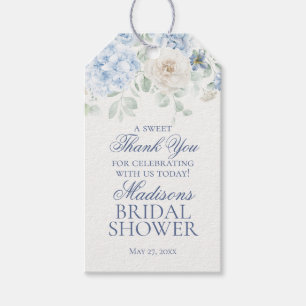 Etwas Blue Floral Hydrangea Brautdusche Gefallen Geschenkanhänger