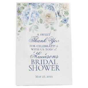 Etwas Blue Floral Hydrangea Brautdusche Gefallen Mittlere Geschenktüte