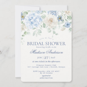 Etwas Blue Floral Hydrangea Brautparty Einladung
