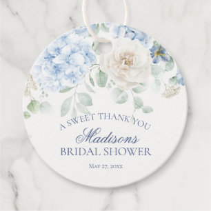 Etwas Blue Floral Hydrangea Bridal Show Circle Geschenkanhänger
