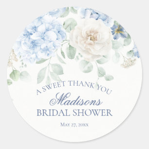 Etwas Blue Floral Hydrangea Bridal Show Circle Runder Aufkleber