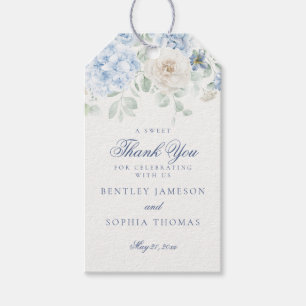 Etwas Blue Floral Hydrangea Gastgeschenk Hochzeit Geschenkanhänger