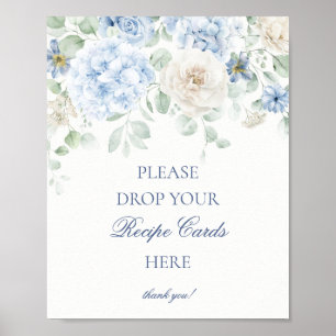 Etwas Blue Floral Hydrangea gemeinsam ein Rezept Poster