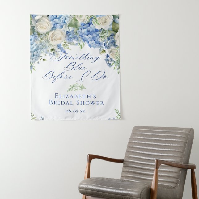 Etwas Blue Hydrangea Brautparty Hintergrund Wandteppich (Von Creator hochgeladen)