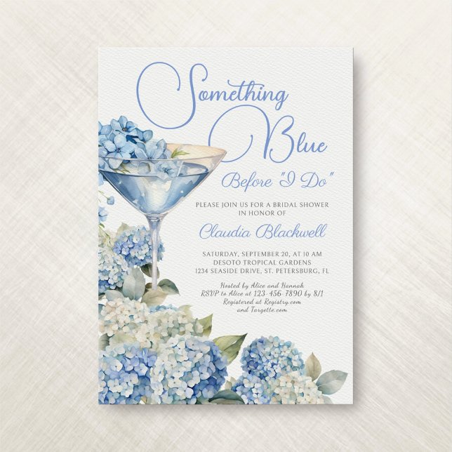 Etwas Blue Hydrangea Bridal Dusche Einladung (Von Creator hochgeladen)