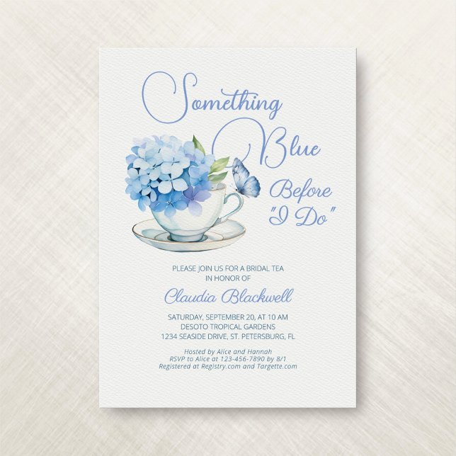 Etwas Blue Hydrangea Bridal Teedusche Einladung (Von Creator hochgeladen)