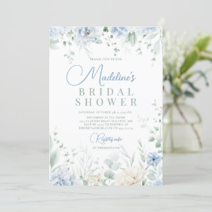 Etwas Blue Hydrangeas Brautparty Einladung