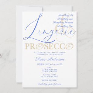 Etwas Blue Lingerie & Prosecco Brautparty Einladung