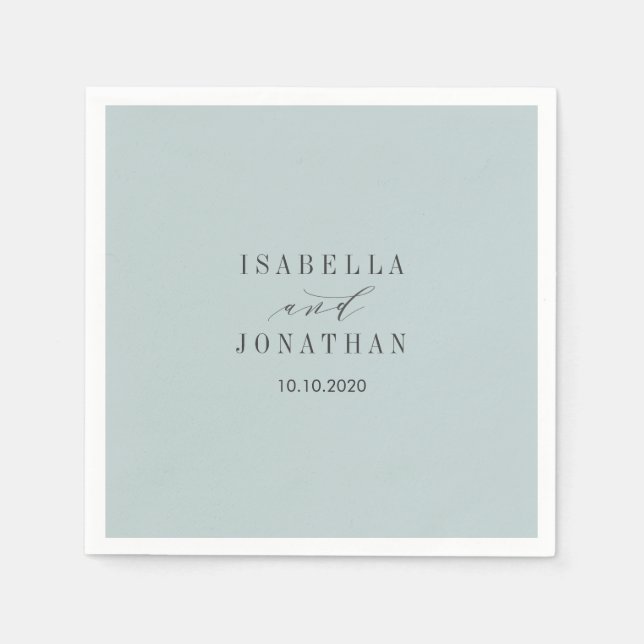 Etwas Blue Monocolor Hochzeit Custom Serviette (Vorderseite)