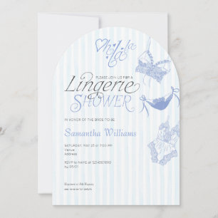 Etwas Blue Preppy Lace Lingerie Brautparty Einladung
