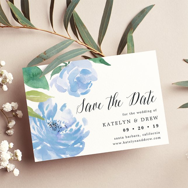 Etwas Blue Save the Date Card (Von Creator hochgeladen)