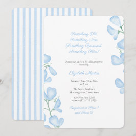 Etwas Blue Summer Floral Brautparty Party Einladung