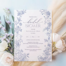 Etwas Blue Toile Brautparty laden ein | Delft