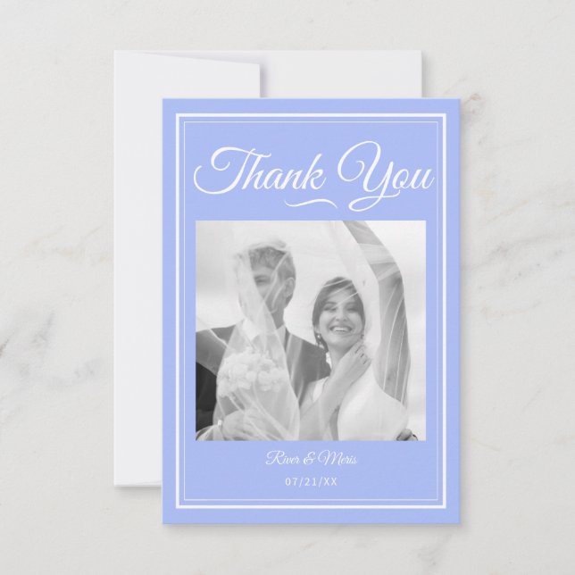Etwas Blue Wedding Dankeschön Card Dankeskarte (Vorderseite)
