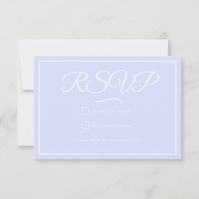 Etwas Blue Wedding RSVP Card (Vorderseite)