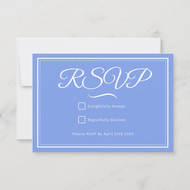 Etwas Blue Wedding RSVP Card (Vorderseite)