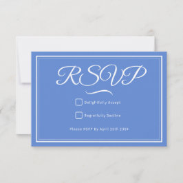 Etwas Blue Wedding RSVP Card Karte
