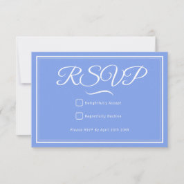 Etwas Blue Wedding RSVP Card Karte