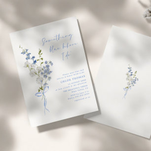 Etwas Blue Wildblume Bouquet Brautparty Einladung