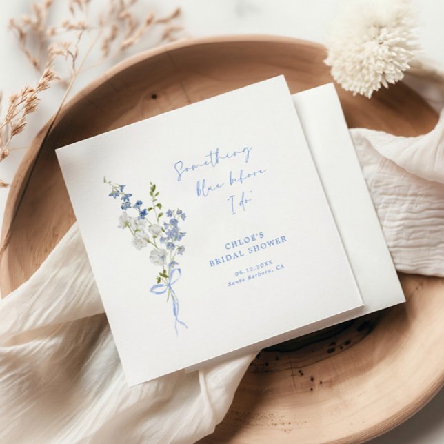 Etwas Blue Wildblume Bouquet Brautparty Serviette (Von Creator hochgeladen)