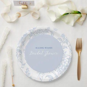 Etwas Blue Wildblume Bridal Dusche Einladung Pappteller