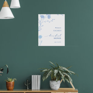 Etwas Blue Wildblume Bridal Dusche Einladung Poster