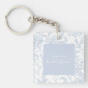 Etwas Blue Wildblume Bridal Dusche Einladung Schlüsselanhänger