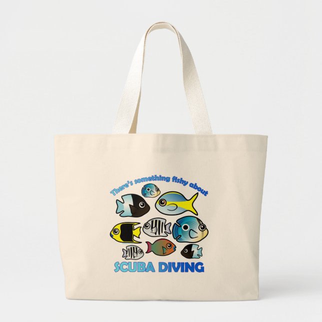 Etwas Fischen über Scuba Jumbo Stoffbeutel (Vorne)