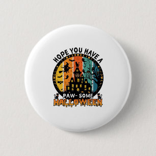 Etwas Halloween Spukhaus Hexe Schwarze Katzen_ Button