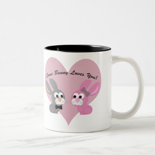Etwas Häschen Lieben Sie! Zweifarbige Tasse (Rechts)