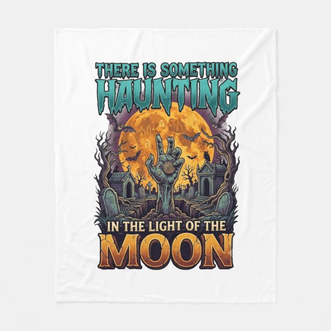 Etwas Heimsuchendes Mond Halloween Zombie Hand Gra Fleecedecke (Vorderseite)