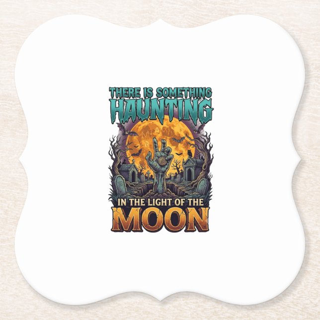 Etwas Heimsuchendes Mond Halloween Zombie Hand Gra Untersetzer (Vorderseite)