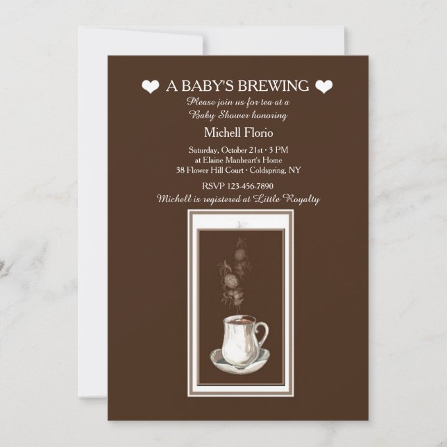 Etwas ist Brewing Tee(oder Coffee)Party Einladung (Vorderseite)