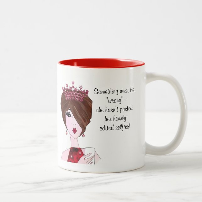 Etwas ist falsch - sie hat nicht stündlich selfie  zweifarbige tasse (Rechts)