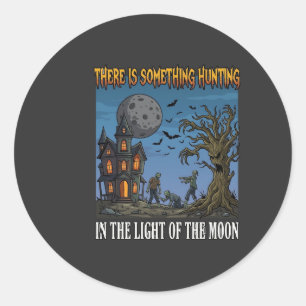 Etwas Jagdlicht Mond Halloween Heißer Zombie Runder Aufkleber