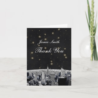 Etwas NYC Skyline 2 Black Gold Star Vielen Dank Dankeskarte