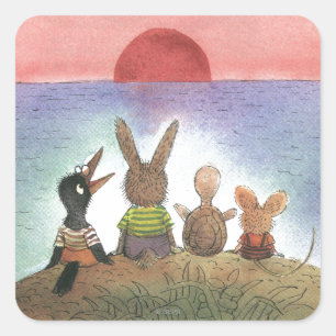 Etwas Rotes Quadratischer Aufkleber