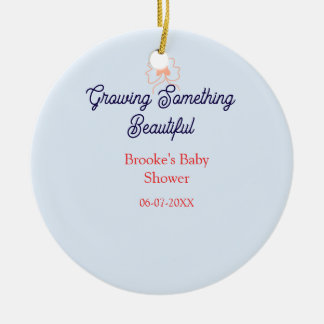 etwas Schönes züchten Pfirsich-Schleife Baby-Party Keramik Ornament