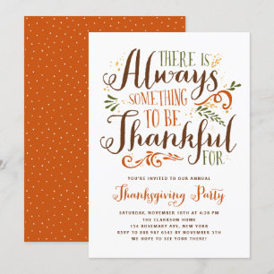 Etwas, wofür man dankbar sein kann, Thanksgiving-P Einladung