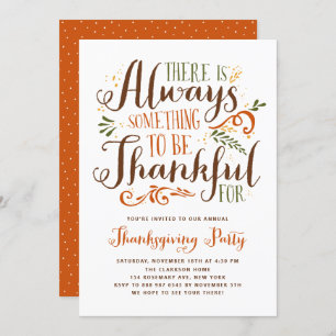 Etwas zu danken für Erntedank Party Einladung