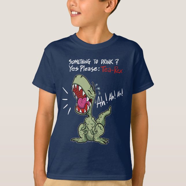 Etwas zu trinken? Ja Bitte: Tea-Rex Dinosaurier T-Shirt (Vorderseite)