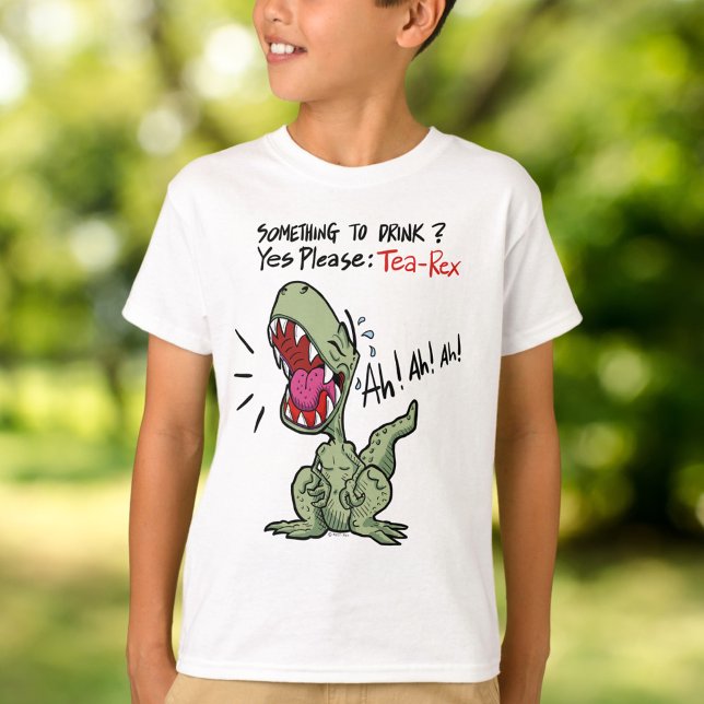 Etwas zu trinken? Ja Bitte: Tea-Rex Dinosaurier T-Shirt (Something to Drink? Yes Please: Tea-Rex Dinosaur T-Shirt)