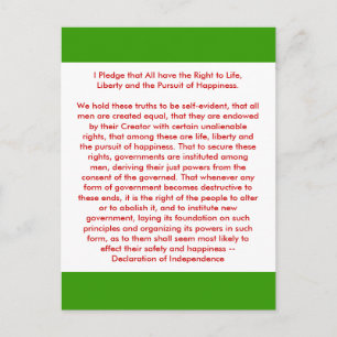 !! EU Erklärung der Unabhängigkeit Postkarte